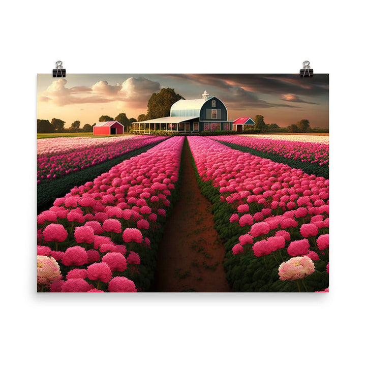 Beautiful Carnation Farm photo paper poster - Posterfy.AI