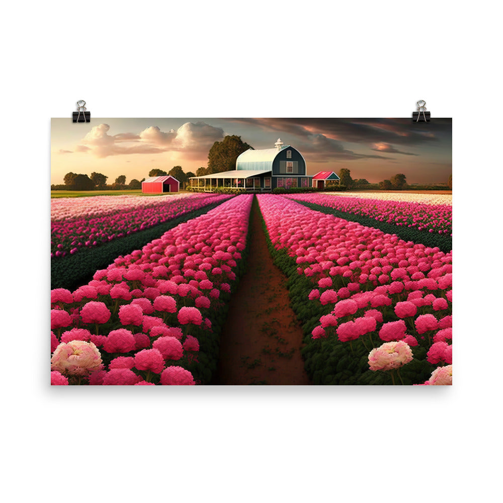 Beautiful Carnation Farm photo paper poster - Posterfy.AI