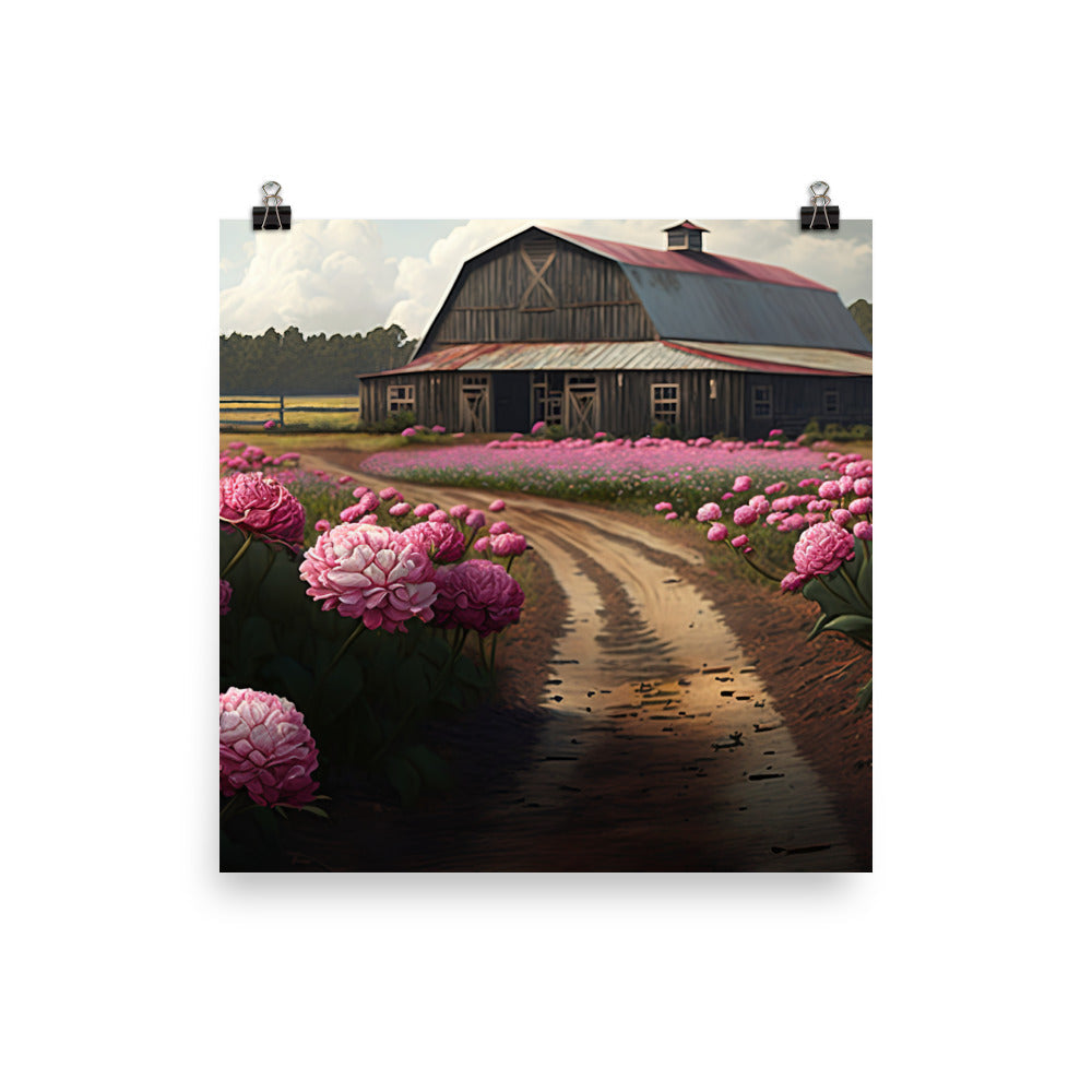 Beautiful Carnation Farm photo paper poster - Posterfy.AI