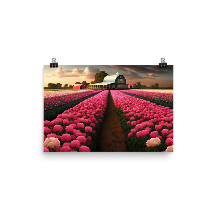 Beautiful Carnation Farm photo paper poster - Posterfy.AI