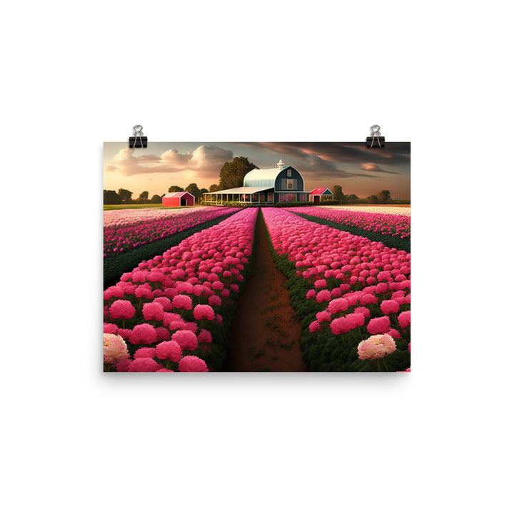 Beautiful Carnation Farm photo paper poster - Posterfy.AI