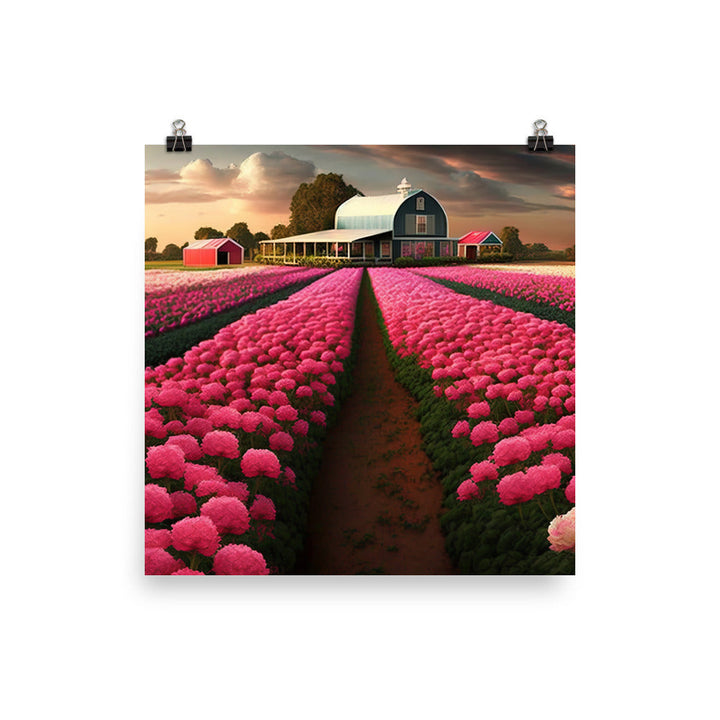 Beautiful Carnation Farm photo paper poster - Posterfy.AI