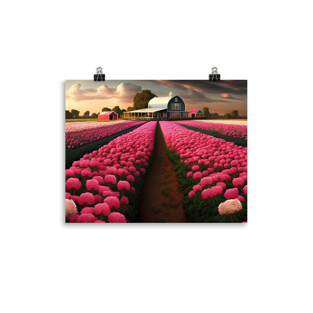 Beautiful Carnation Farm photo paper poster - Posterfy.AI