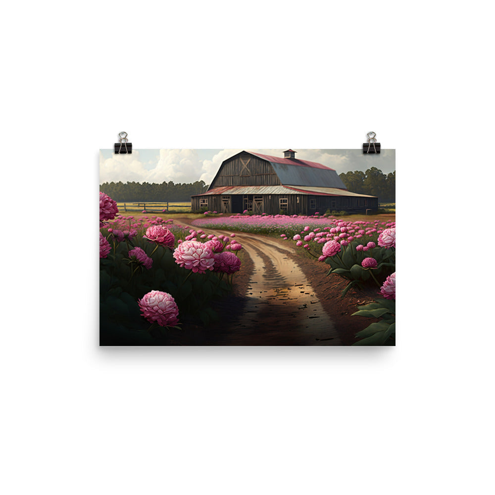 Beautiful Carnation Farm photo paper poster - Posterfy.AI