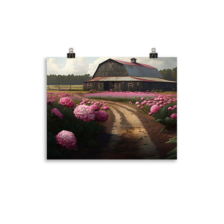 Beautiful Carnation Farm photo paper poster - Posterfy.AI