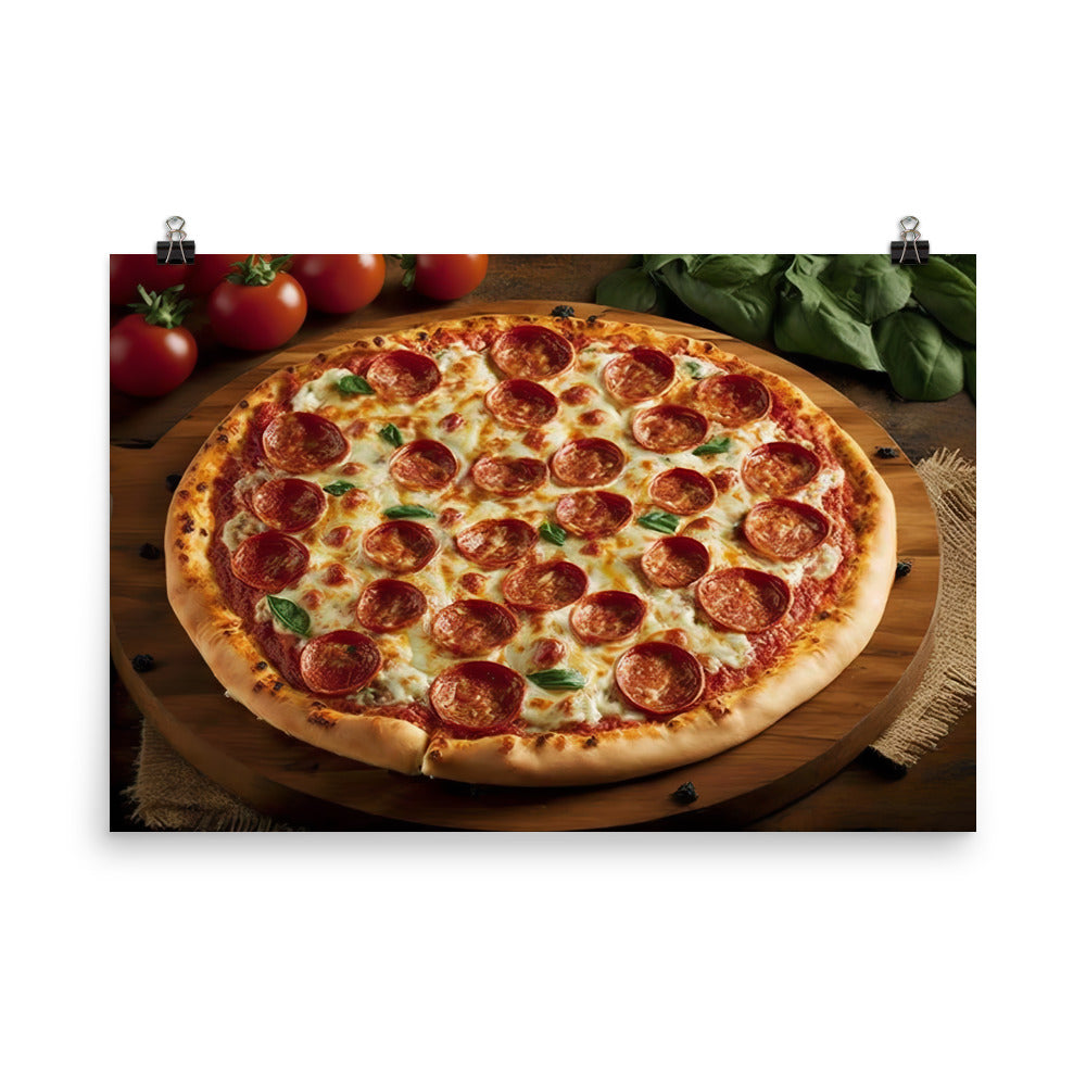 Pepperoni Pizza photo paper poster - Posterfy.AI