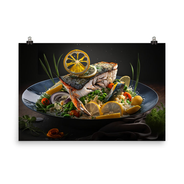 Seafood Risotto photo paper poster - Posterfy.AI