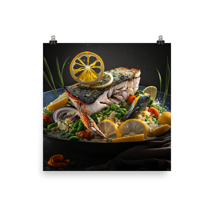 Seafood Risotto photo paper poster - Posterfy.AI