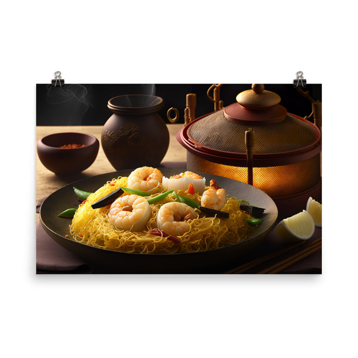 Singaporean Fried Rice Noodle 星洲炒米粉 photo paper poster - Posterfy.AI