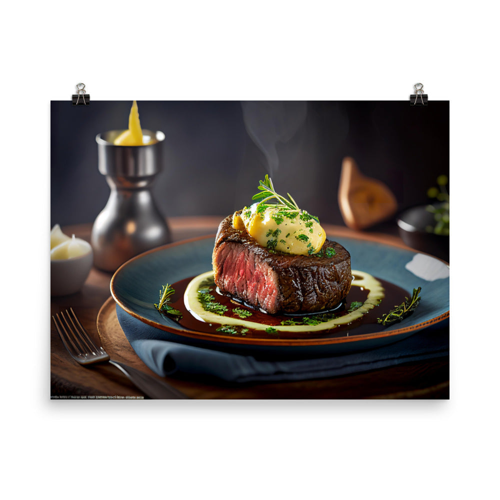 Sizzling Steak photo paper poster - Posterfy.AI