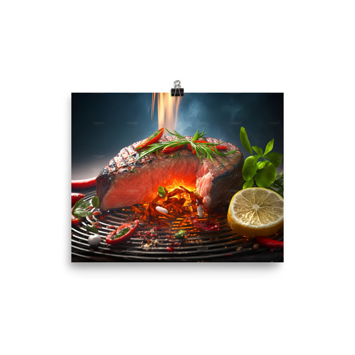 Sizzling Steak photo paper poster - Posterfy.AI