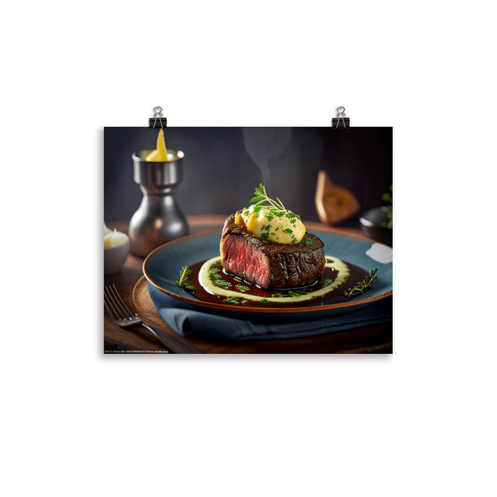 Sizzling Steak photo paper poster - Posterfy.AI