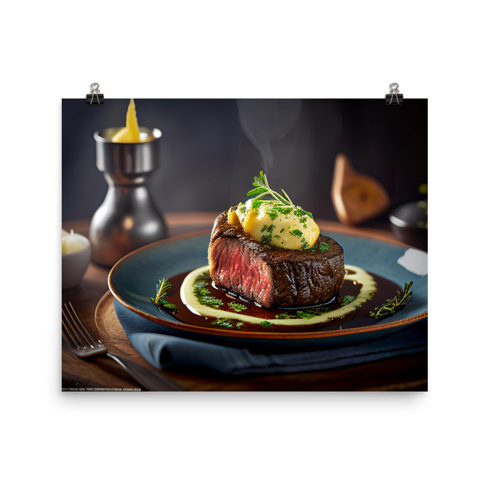 Sizzling Steak photo paper poster - Posterfy.AI