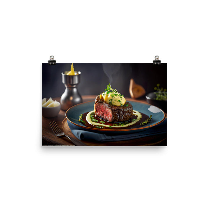 Sizzling Steak photo paper poster - Posterfy.AI