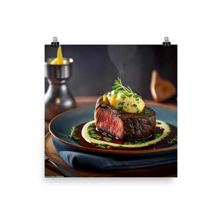 Sizzling Steak photo paper poster - Posterfy.AI