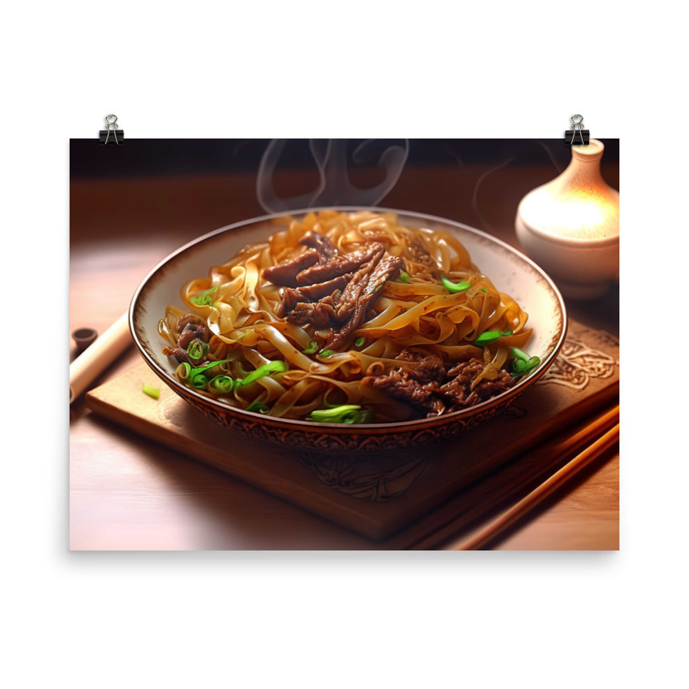 Stir Fry Beef Rice Noodles 乾炒牛河 photo paper poster - Posterfy.AI