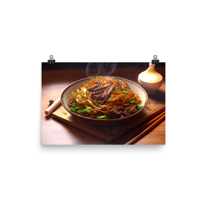 Stir Fry Beef Rice Noodles 乾炒牛河 photo paper poster - Posterfy.AI