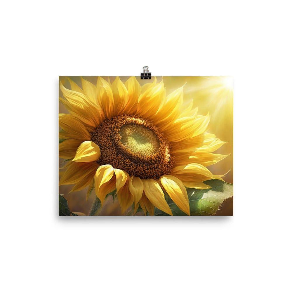 Sunflower under sunlight photo paper poster - Posterfy.AI