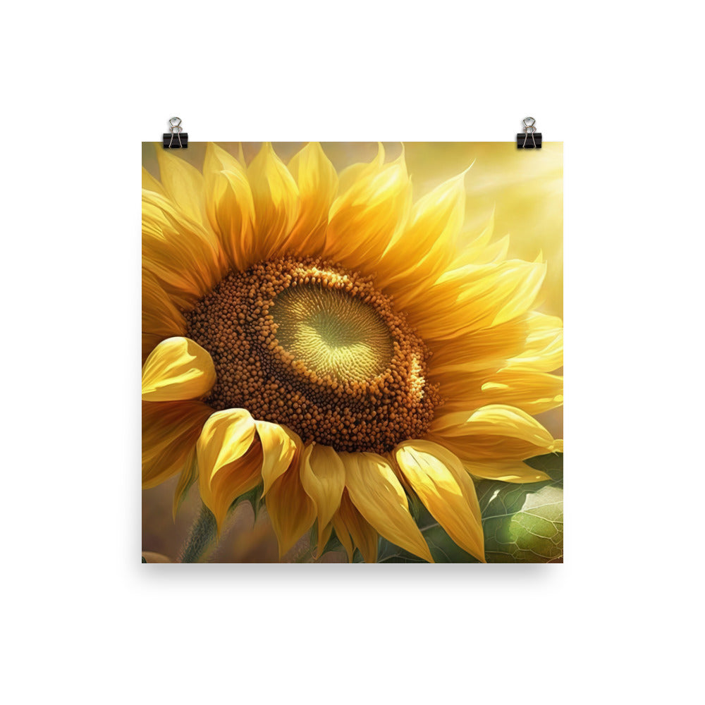 Sunflower under sunlight photo paper poster - Posterfy.AI