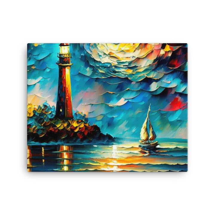 The Lighthouse with vibrant heavy brush strokes canvas - Posterfy.AI