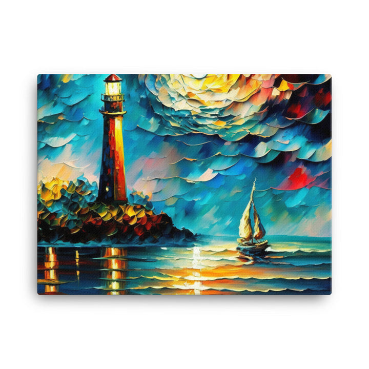 The Lighthouse with vibrant heavy brush strokes canvas - Posterfy.AI