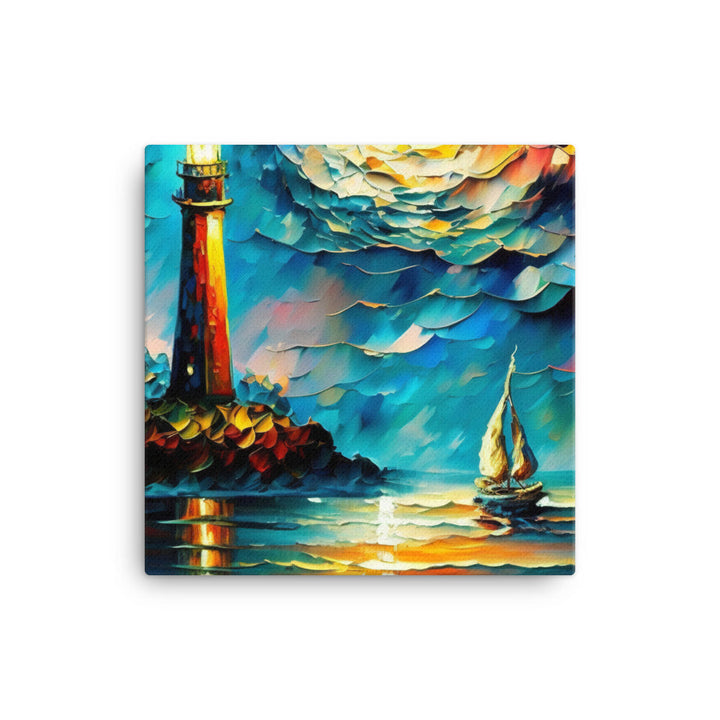 The Lighthouse with vibrant heavy brush strokes canvas - Posterfy.AI