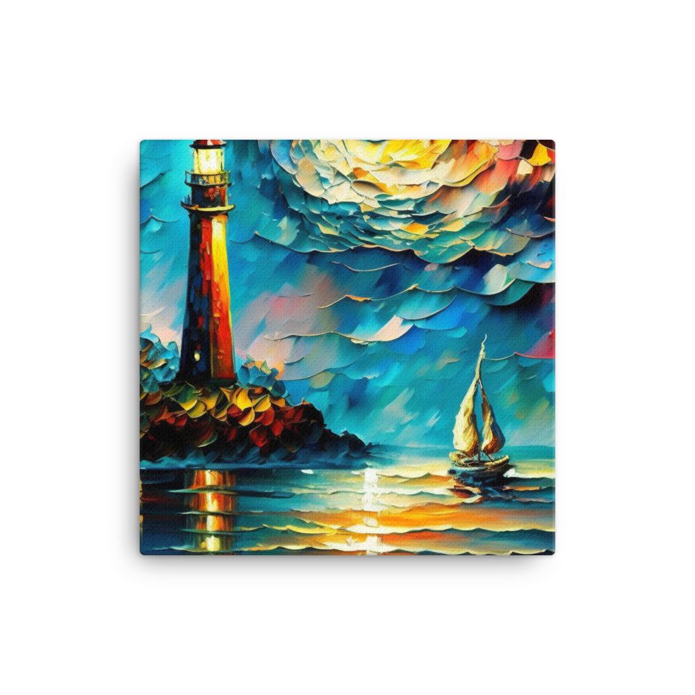 The Lighthouse with vibrant heavy brush strokes canvas - Posterfy.AI