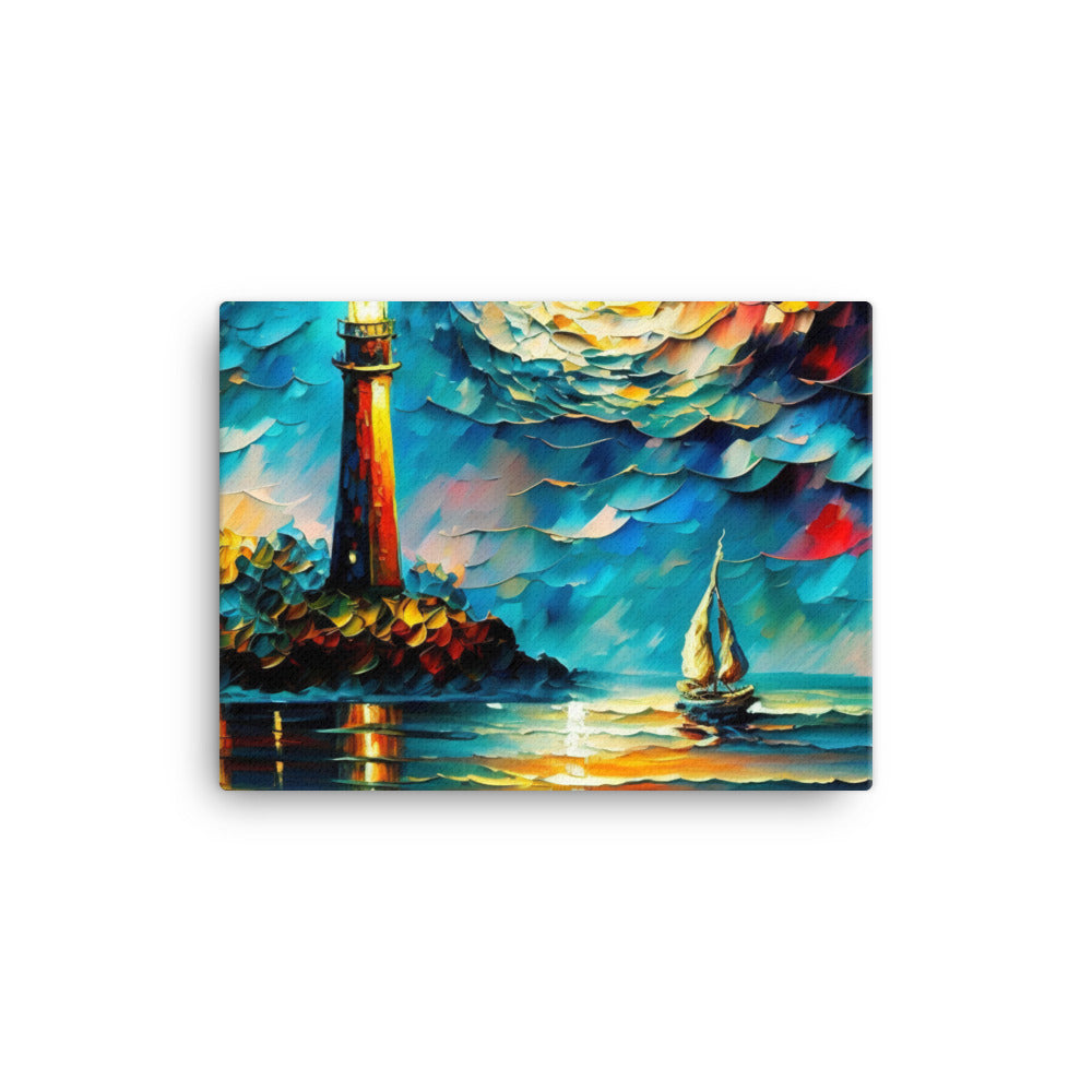 The Lighthouse with vibrant heavy brush strokes canvas - Posterfy.AI