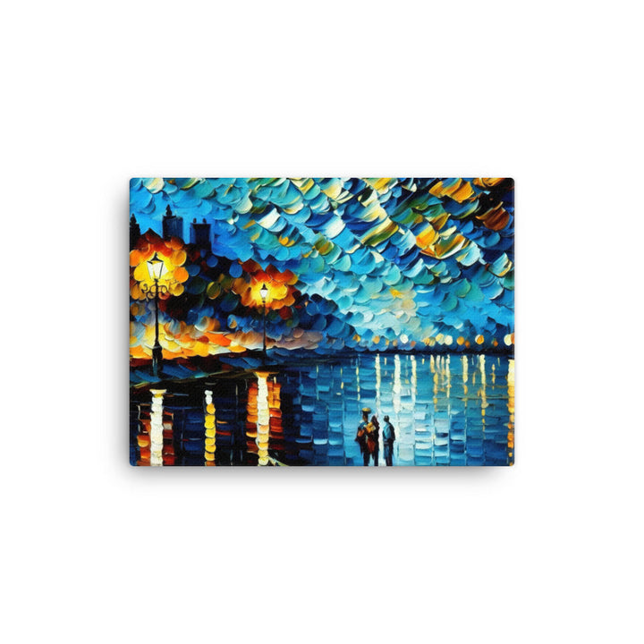 The River with vibrant heavy brush strokes canvas - Posterfy.AI