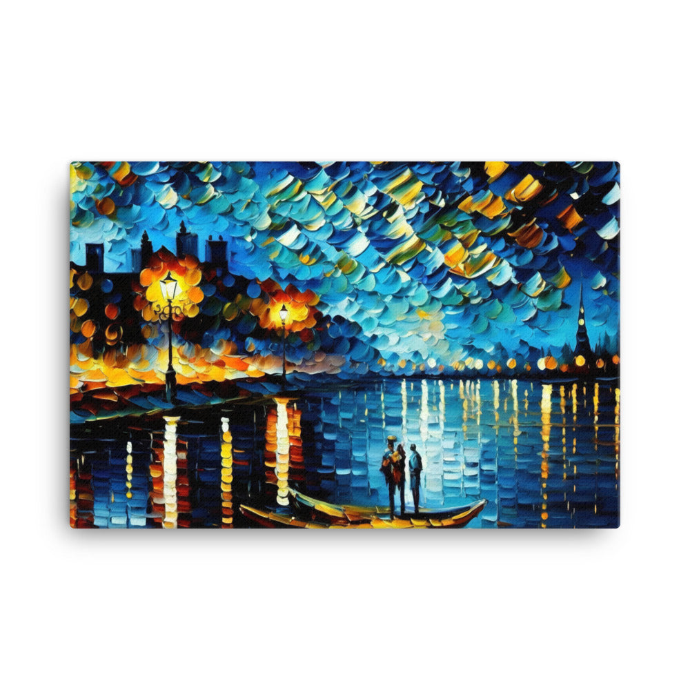 The River with vibrant heavy brush strokes canvas - Posterfy.AI