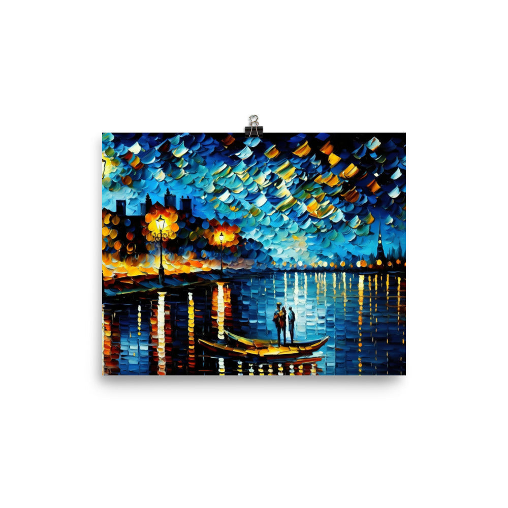 The River with vibrant heavy brush strokes photo paper poster - Posterfy.AI