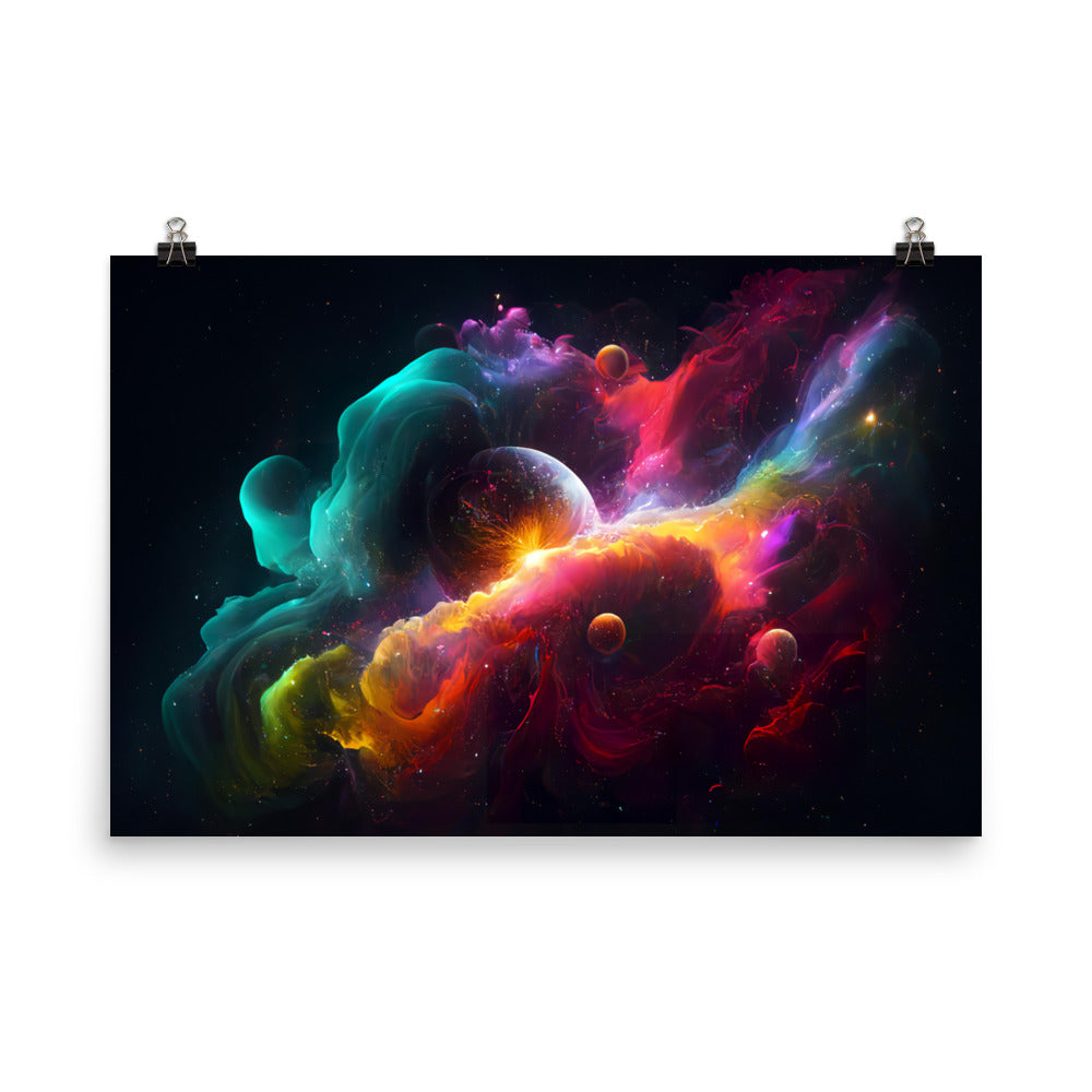 The galaxy in RGB color photo paper poster - Posterfy.AI