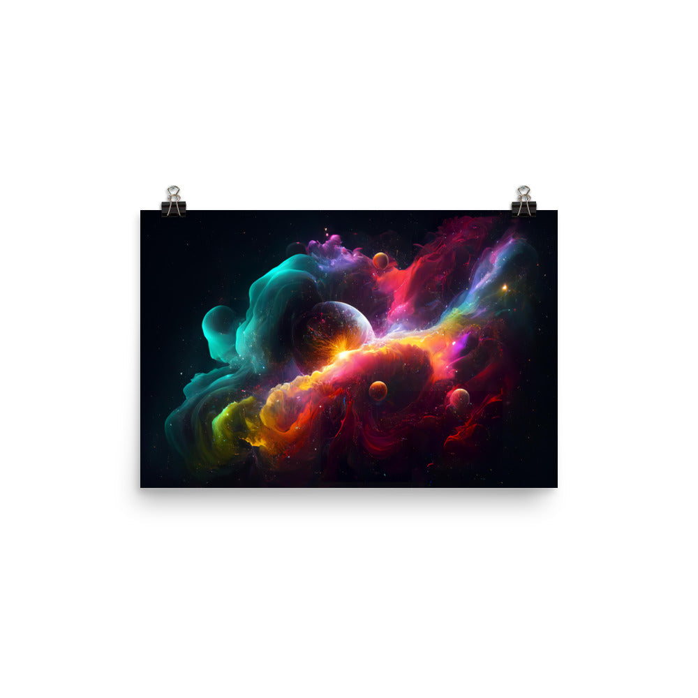 The galaxy in RGB color photo paper poster - Posterfy.AI