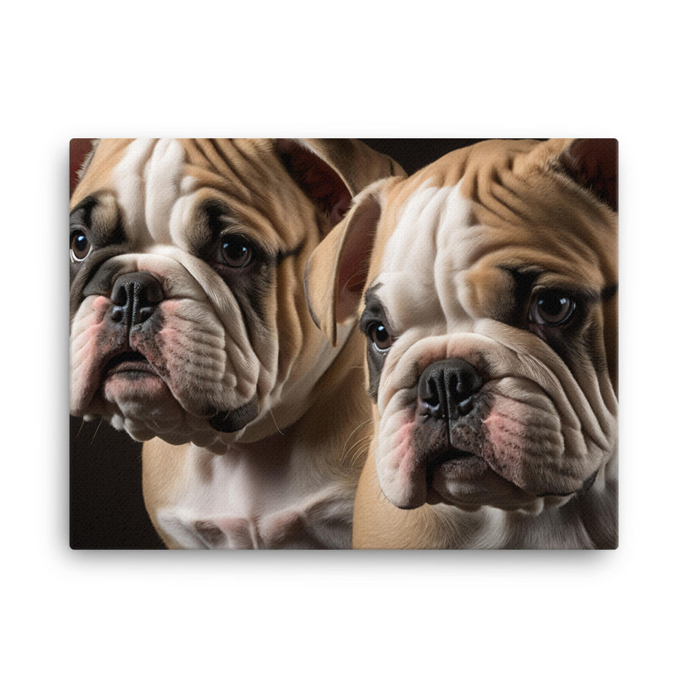 Two bulldogs canvas - Posterfy.AI