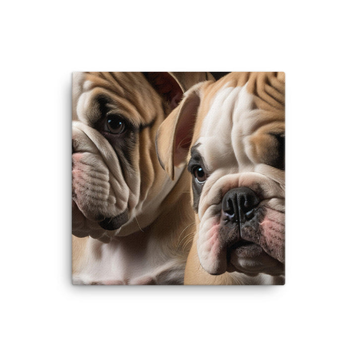 Two bulldogs canvas - Posterfy.AI