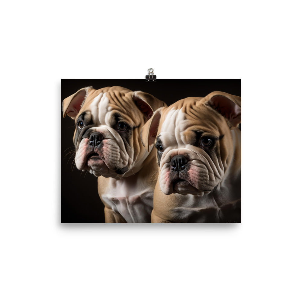 Two bulldogs photo paper poster - Posterfy.AI