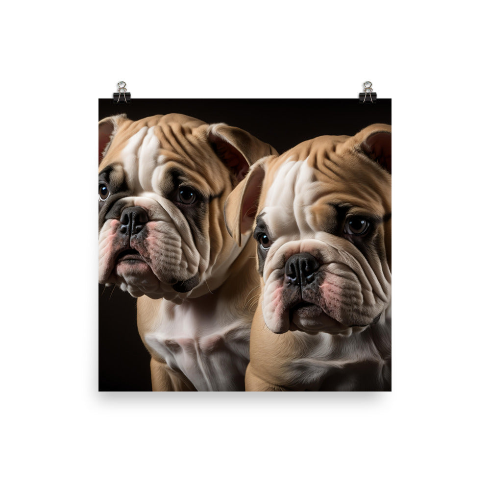 Two bulldogs photo paper poster - Posterfy.AI