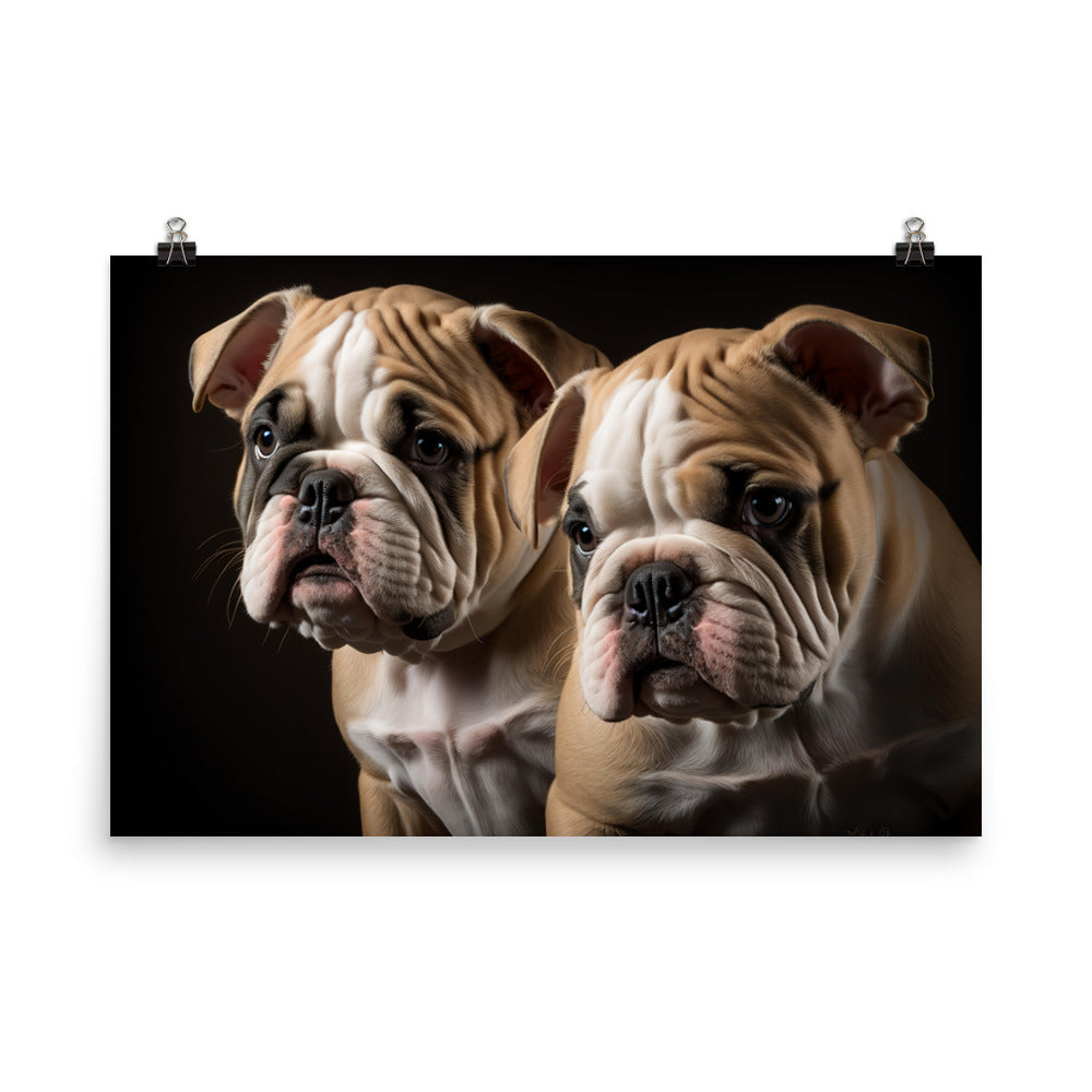 Two bulldogs photo paper poster - Posterfy.AI