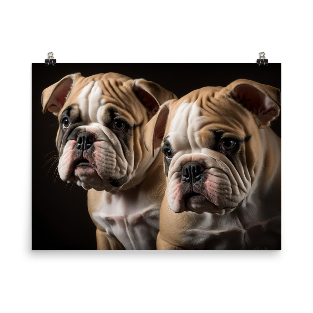 Two bulldogs photo paper poster - Posterfy.AI