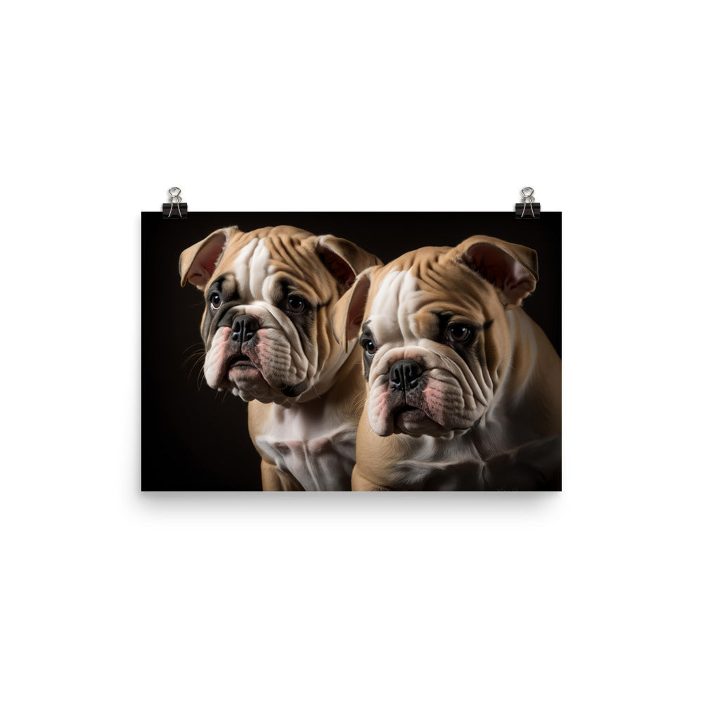 Two bulldogs photo paper poster - Posterfy.AI