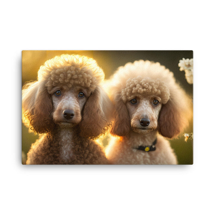Two poodles dogs canvas - Posterfy.AI