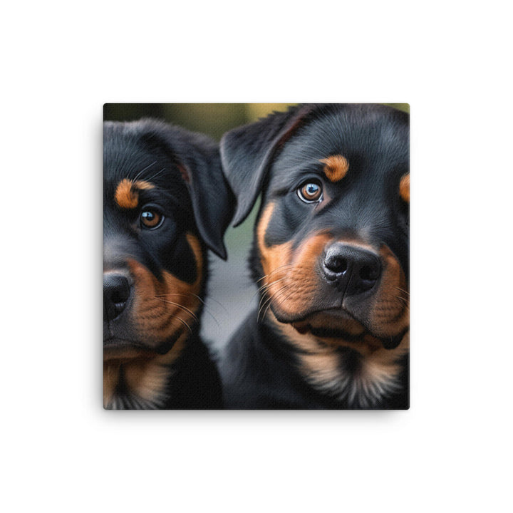 Two rottweilers dogs canvas - Posterfy.AI