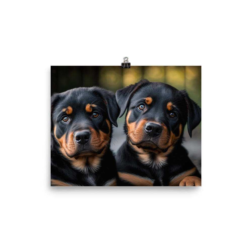 Two rottweilers dogs photo paper poster - Posterfy.AI