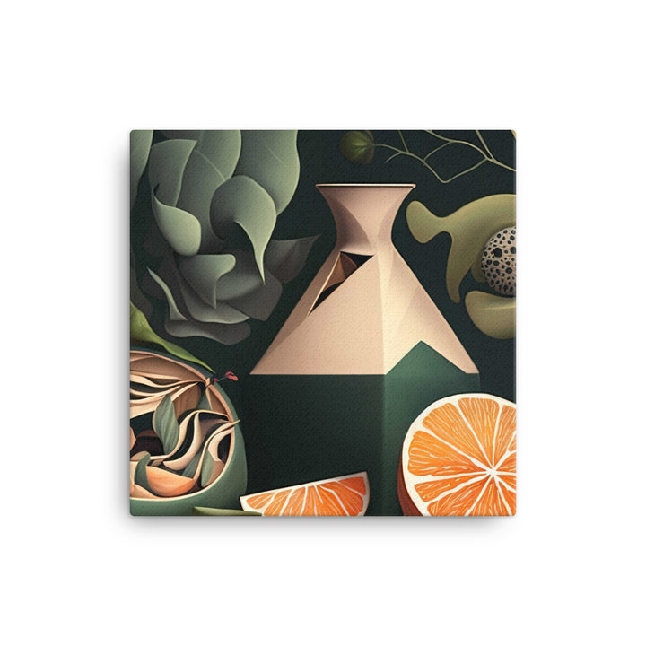 A contemporary still life painting inspired by nature canvas - Posterfy.AI