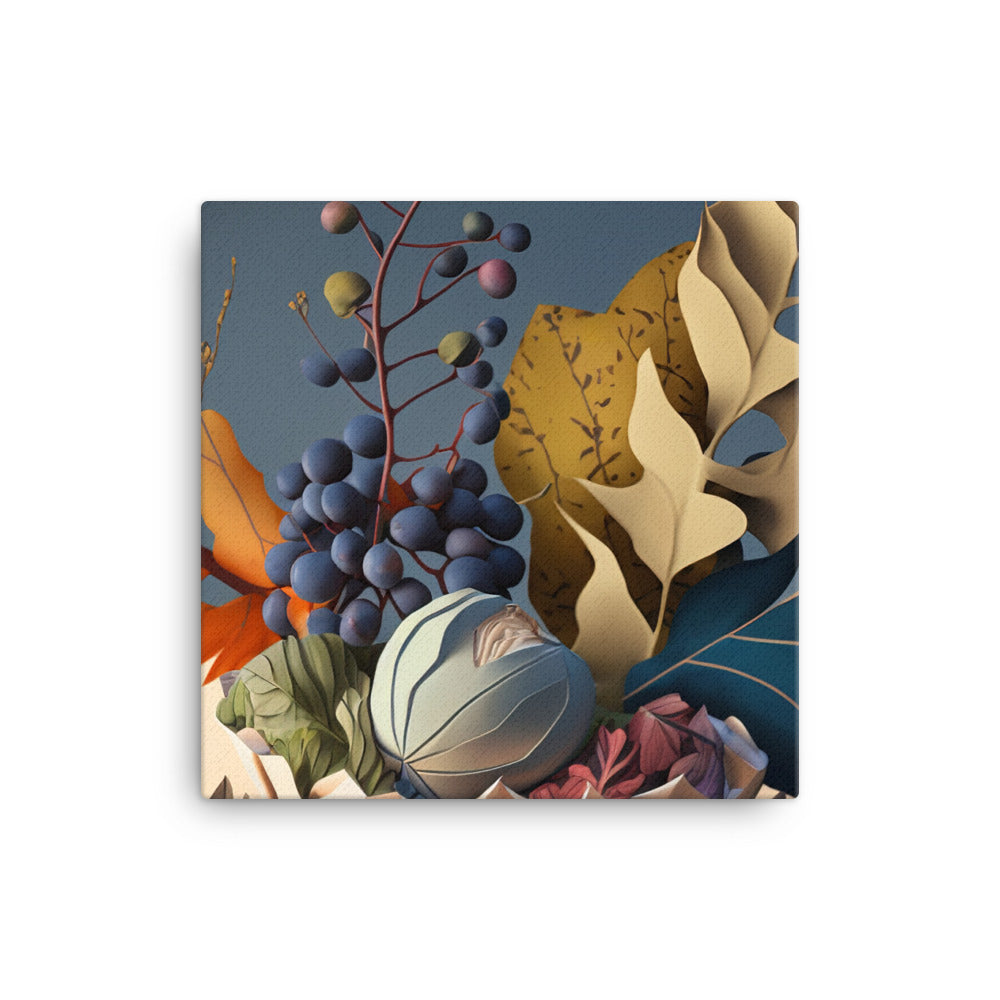 A contemporary still life painting inspired by nature canvas - Posterfy.AI