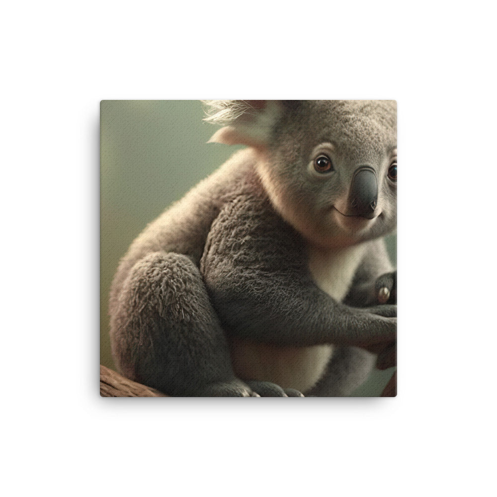 A majestic koala perched at the top of a tall eucalyptus tree canvas - Posterfy.AI