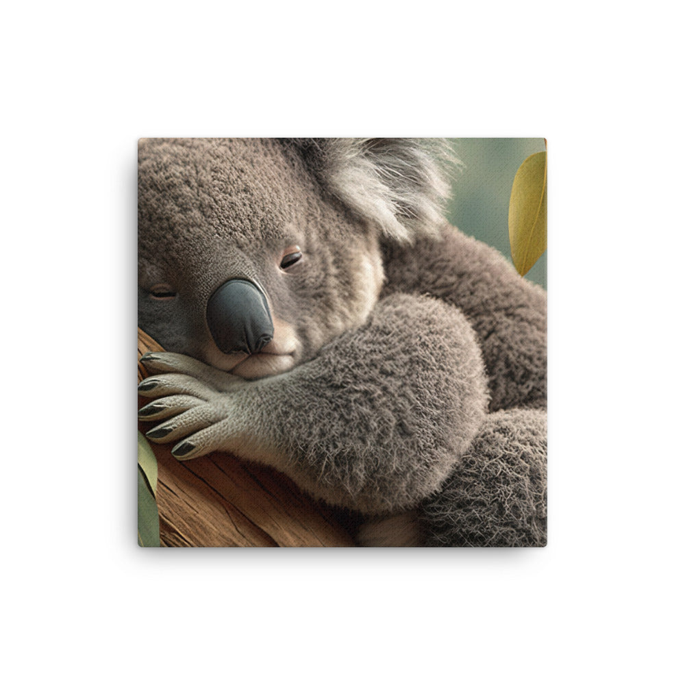 A sleepy koala perched on a tree limb canvas - Posterfy.AI