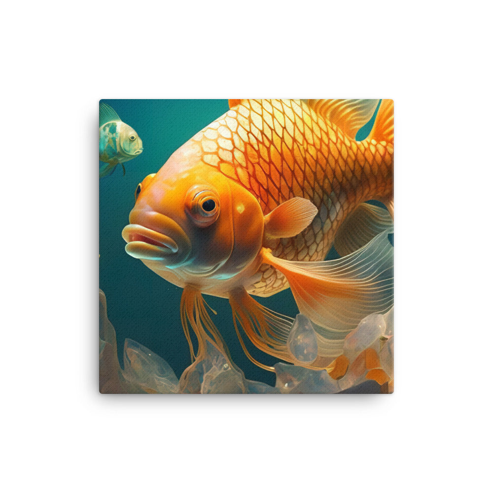 The bright hues and intricate patterns of fancy goldfish canvas - Posterfy.AI