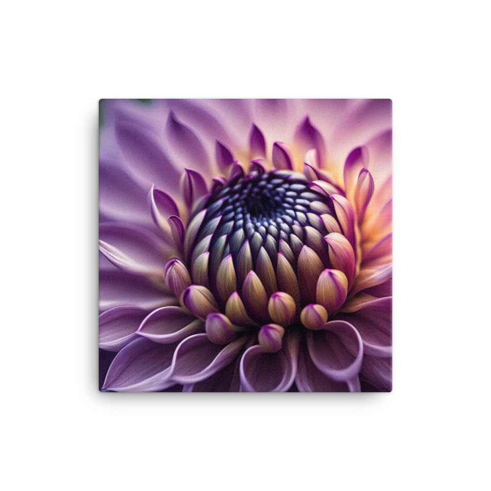 A macro shot of a purple dahlia canvas - Posterfy.AI