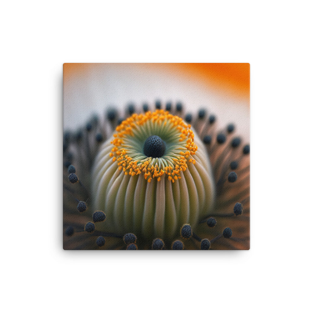 A macro shot of a bright orange poppy canvas - Posterfy.AI